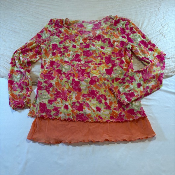 Sigrid Olsen Tops - Sigrid Olsen Neon Layered‎ Tank/Long Sleeve Lightweight Top Size SP